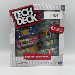 Tech Deck Sk8shop Bonus Pack‎ 6 Fingerboards Almost Baker New in Box T104